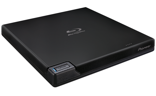 A USB 3.0 BD/DVD/CD Burner is tilted slightly to the left.